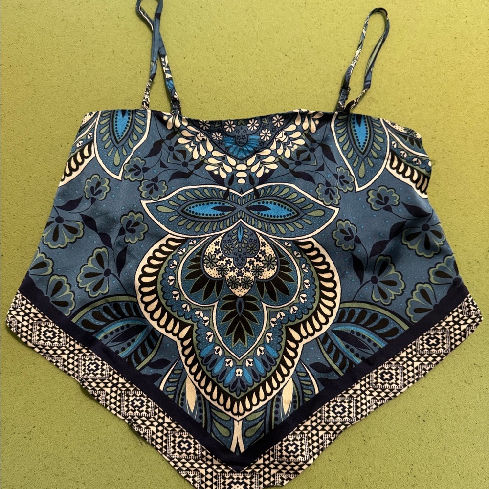 Blue Patterned Women's Top
